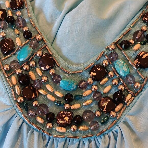 Bwear Blue Embellished Sleeveless Tank Top - Picture 10 of 12